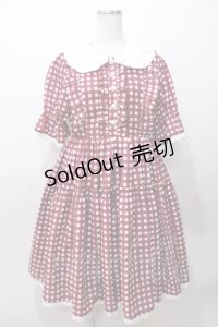 axes femme kawaii / ギンガムチェック柄ワンピース M 赤 Y-25-08-11-057-AX-OP-SZ-ZY