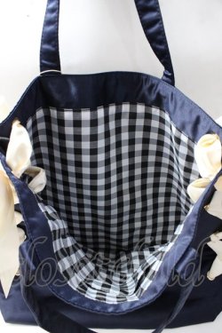 画像3: Maison de FLEUR / レースアップリボントートバッグ  紺 Y-25-08-11-006-LO-BG-SZ-ZY