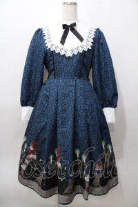 axes femme kawaii / 猫会ワンピース M 紺 Y-25-08-11-059-AX-OP-SZ-ZT477