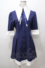 ATELIER BOZ / キャロルワンピースネオ  ブルー×ホワイト Y-25-08-11-060-EL-OP-SZ-ZY