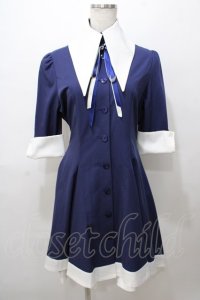 ATELIER BOZ / キャロルワンピースネオ  ブルー×ホワイト Y-25-08-11-060-EL-OP-SZ-ZY