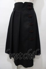 axes femme POETIQUE / チャイナボタンアシメスカート M 黒 Y-25-08-11-064-AX-SK-SZ-ZY