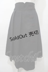 axes femme POETIQUE / チャイナボタンアシメスカート M 黒 Y-25-08-11-064-AX-SK-SZ-ZY
