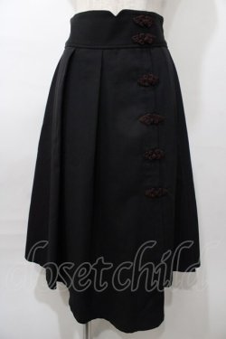 画像1: axes femme POETIQUE / チャイナボタンアシメスカート M 黒 Y-25-08-11-064-AX-SK-SZ-ZY