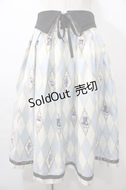 画像1: axes femme kawaii / ダイヤ柄襟付きスカート M サックス Y-25-08-11-065-AX-SK-SZ-ZH