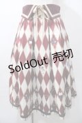 axes femme kawaii / ダイヤ柄襟付きスカート M ワイン Y-25-08-11-066-AX-SK-SZ-ZY