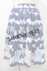 axes femme kawaii / ランドリー柄スカート M 紺 Y-25-08-11-067-AX-SK-SZ-ZY