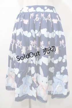 画像1: axes femme kawaii / ランドリー柄スカート M 紺 Y-25-08-11-067-AX-SK-SZ-ZY