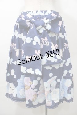画像2: axes femme kawaii / ランドリー柄スカート M 紺 Y-25-08-11-067-AX-SK-SZ-ZY