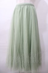 axes femme / ロングチュールスカート  グリーン Y-25-08-11-071-AX-SK-SZ-ZY