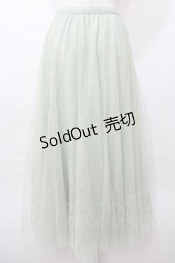 画像2: axes femme / ロングチュールスカート  グリーン Y-25-08-11-071-AX-SK-SZ-ZT068