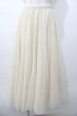 画像1: axes femme / ロングチュールスカート  生成り Y-25-08-11-072-AX-SK-SZ-ZY
