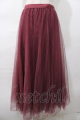 axes femme / ロングチュールスカート  ピンク Y-25-08-11-073-AX-SK-SZ-ZY