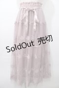 axes femme POETIQUE / レースティアードロングスカート  ピンク Y-25-08-11-074-AX-SK-SZ-ZY