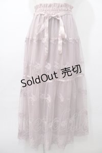 axes femme POETIQUE / レースティアードロングスカート  ピンク Y-25-08-11-074-AX-SK-SZ-ZY