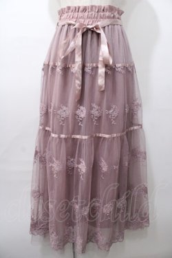 画像1: axes femme POETIQUE / レースティアードロングスカート  ピンク Y-25-08-11-074-AX-SK-SZ-ZY
