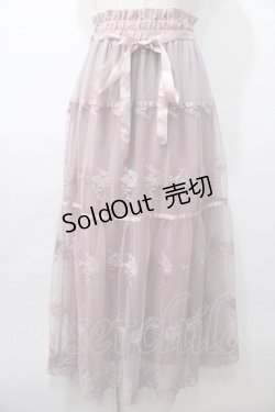 画像1: axes femme POETIQUE / レースティアードロングスカート  ピンク Y-25-08-11-074-AX-SK-SZ-ZY