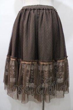 画像2: axes femme / 裾メルヘン柄ペチミニ  ブラウン Y-25-08-11-075-AX-SK-SZ-ZY