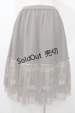 画像2: axes femme / 裾メルヘン柄ペチミニ  ブラウン Y-25-08-11-075-AX-SK-SZ-ZY
