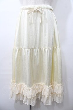 画像1: axes femme kawaii / レースフリルミディペチスカート  生成り Y-25-08-11-076-AX-SK-SZ-ZY