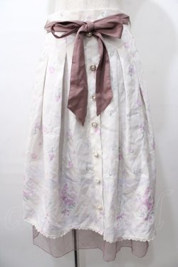 画像1: axes femme / スイートピーパネル柄スカート  白 Y-25-08-11-079-AX-SK-SZ-ZY