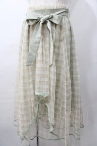 axes femme POETIQUE / チェックチュールスカート  グリーン Y-25-08-11-082-AX-SK-SZ-ZY