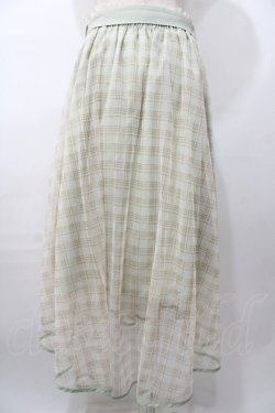 画像2: axes femme POETIQUE / チェックチュールスカート  グリーン Y-25-08-11-082-AX-SK-SZ-ZY