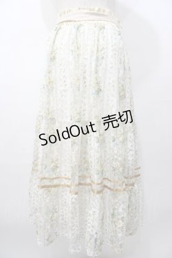 画像2: axes femme / フラワープリントレーススカート  イエロー Y-25-08-11-083-AX-SK-SZ-ZI