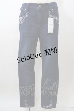 画像1: axes femme / お手紙刺繍デニムパンツ  インディゴ Y-25-08-11-085-AX-PA-SZ-ZI