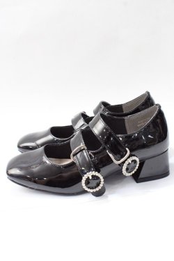 画像2: axes femme POETIQUE / ビジューバックルパンプス M 黒 Y-25-08-11-009-AX-SH-SZ-ZY