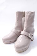 axes femme POETIQUE / パールバックル付ミドルブーツ M グレージュ Y-25-08-11-010-AX-SH-SZ-ZY