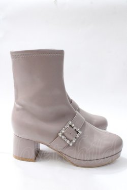 画像4: axes femme POETIQUE / パールバックル付ミドルブーツ M グレージュ Y-25-08-11-010-AX-SH-SZ-ZY
