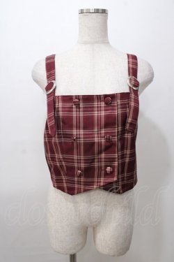 画像1: axes femme POETIQUE / チェックセットアップ M ワイン Y-25-08-11-011-AX-OP-SZ-ZY