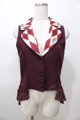 axes femme kawaii / ダイヤ柄ベスト M ワイン Y-25-08-11-012-AX-TO-SZ-ZY