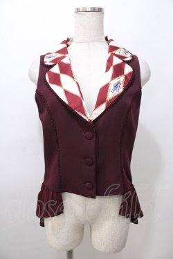 画像1: axes femme kawaii / ダイヤ柄ベスト M ワイン Y-25-08-11-012-AX-TO-SZ-ZY