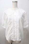 axes femme POETIQUE / フラワー刺繍襟パフ袖ブラウス M 白 Y-25-08-11-014-AX-BL-SZ-ZY