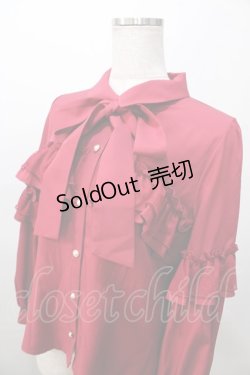 画像3: axes femme POETIQUE / フリルデコレーションブラウス M 赤 Y-25-08-11-015-AX-BL-SZ-ZI