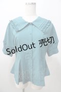 axes femme POETIQUE / フリルデザインセーラーブラウス M グリーン Y-25-08-11-016-AX-BL-SZ-ZT285