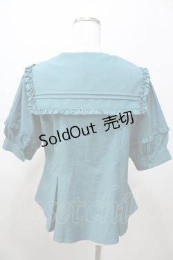 画像2: axes femme POETIQUE / フリルデザインセーラーブラウス M グリーン Y-25-08-11-016-AX-BL-SZ-ZT285