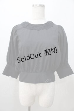 画像1: axes femme POETIQUE / 綿タッチボリューム袖ブラウス M 黒 Y-25-08-11-017-AX-BL-SZ-ZY