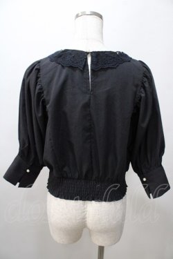 画像2: axes femme POETIQUE / 綿タッチボリューム袖ブラウス M 黒 Y-25-08-11-017-AX-BL-SZ-ZY