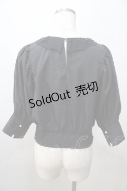 画像2: axes femme POETIQUE / 綿タッチボリューム袖ブラウス M 黒 Y-25-08-11-017-AX-BL-SZ-ZY