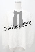axes femme kawaii / レーシー2段パフ袖ブラウス M 白 Y-25-08-11-019-AX-BL-SZ-ZH