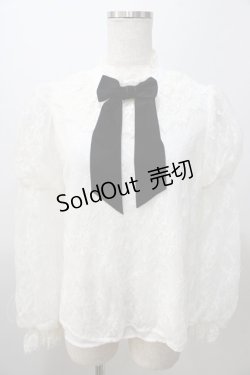 画像1: axes femme kawaii / レーシー2段パフ袖ブラウス M 白 Y-25-08-11-019-AX-BL-SZ-ZH