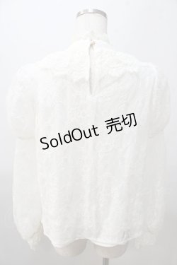 画像2: axes femme kawaii / レーシー2段パフ袖ブラウス M 白 Y-25-08-11-019-AX-BL-SZ-ZH