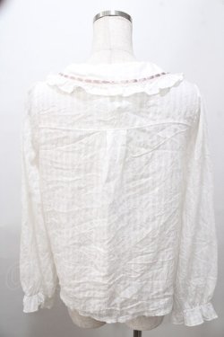 画像2: axes femme POETIQUE / ローズデザインフリルブラウス  白 Y-25-08-11-021-AX-BL-SZ-ZY