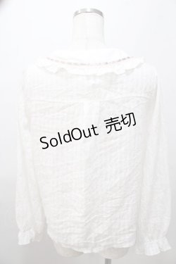 画像2: axes femme POETIQUE / ローズデザインフリルブラウス  白 Y-25-08-11-021-AX-BL-SZ-ZY