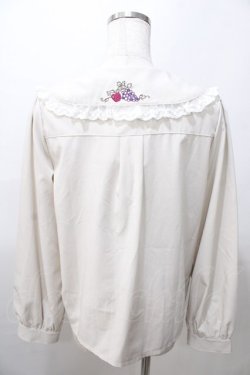 画像2: axes femme POETIQUE / フルーツ刺繍セーラーブラウス M ベージュ Y-25-08-11-022-AX-BL-SZ-ZY