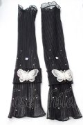 axes femme POETIQUE / 蝶々シースルーアームカバー  黒 Y-25-08-11-003-AX-ZA-HR-ZY
