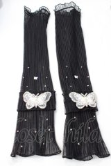 axes femme POETIQUE / 蝶々シースルーアームカバー  黒 Y-25-08-11-003-AX-ZA-HR-ZY